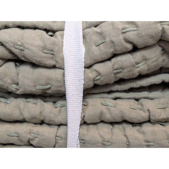 Quince European Linen Cotton Stitch Quilt 3PC Set Olive King/Cal King -NEW- - Picture 2 of 8